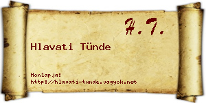 Hlavati Tünde névjegykártya